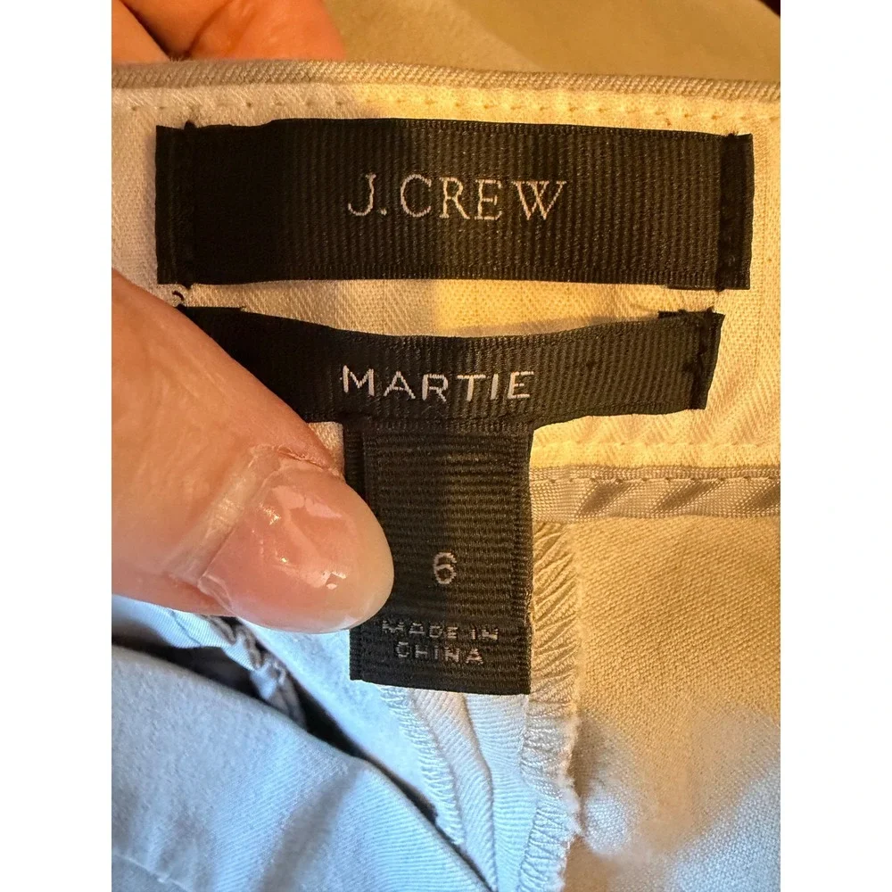 J Crew Martie Pants Women 6 Gray Crop Ankle Side Zip Stretch Trousers Preppy